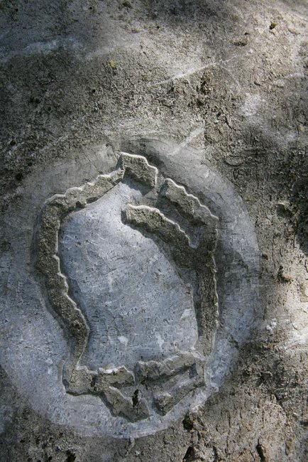 Silhueta Debele griže v kamnu. Volčji Grad. Foto: V. Benedik, 2015.